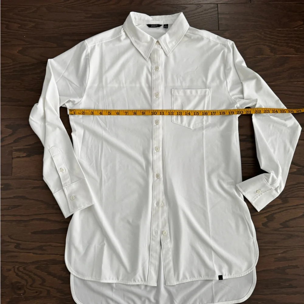 Peach brand White Hi-Low Button Down Shirt - Sz S - Picture 7 of 7